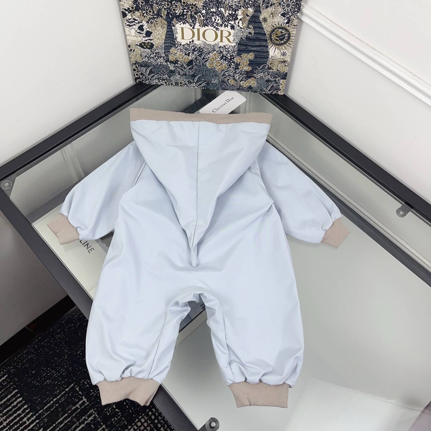 ベビー ロンパース 春夏 チュール フリル ドット ポケット付き 通園 お出かけ ブルー - 画像 4