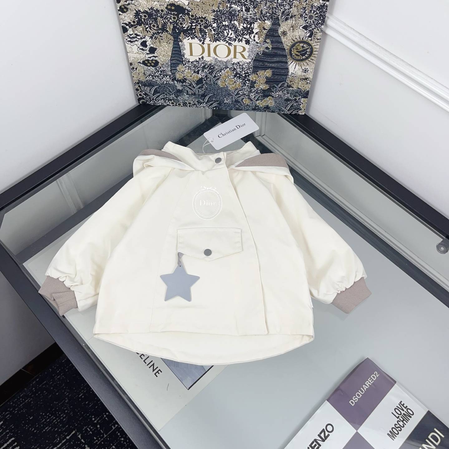 キッズ ベビー ジャケット ロンパース フード付き ファッション デイリー ホワイト ブラック - 画像 3