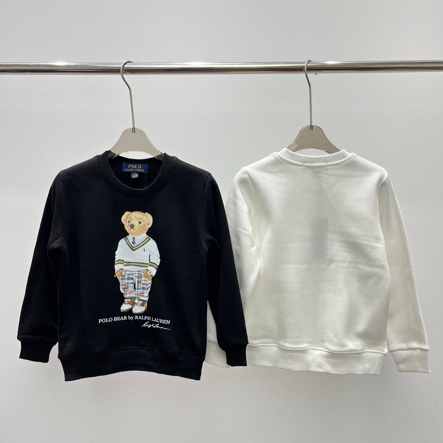 キッズ 男の子 女の子 トレーナー ロンT 長袖 裏起毛 ポロベア 純色 デイリー 通園 通学 - 画像 2