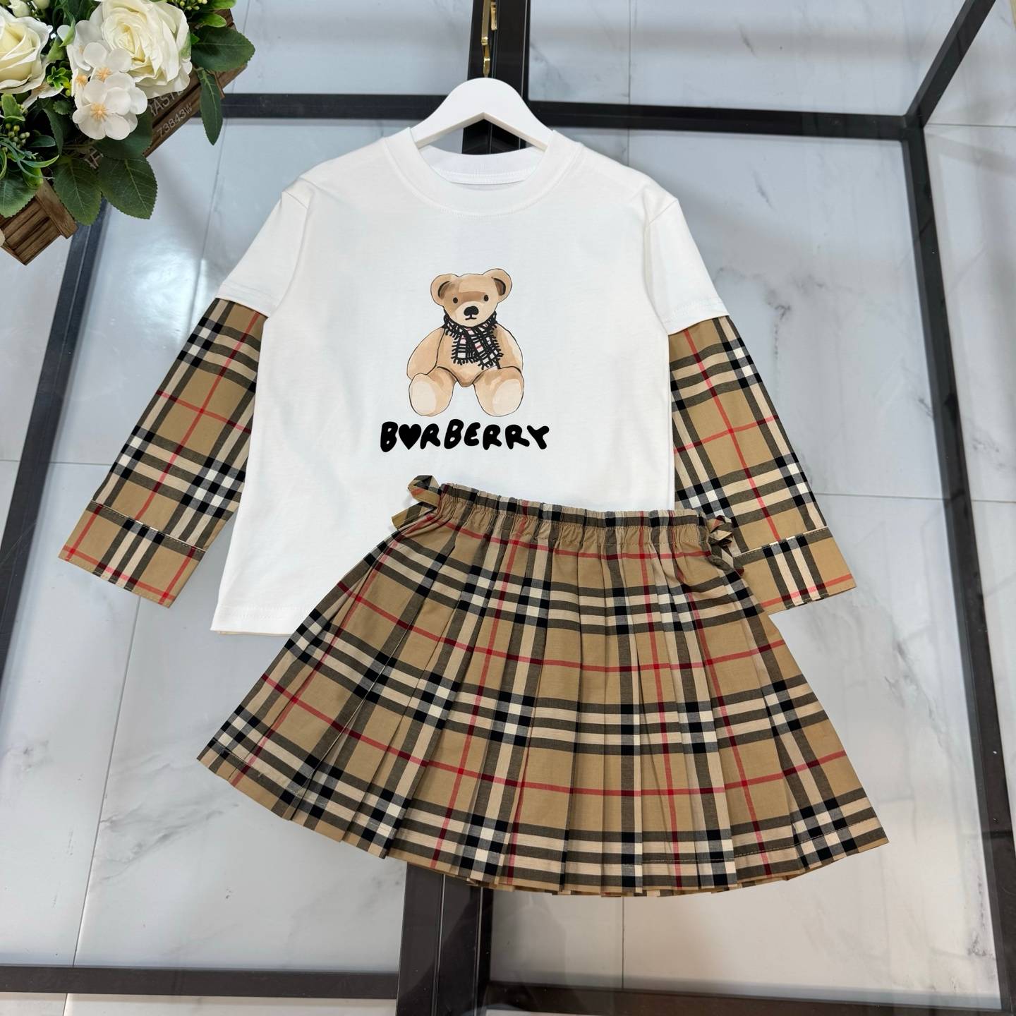 キッズ ボーイズ ガールズ Tシャツ ロンT セットアップ チェック ドット ファッション 通園 通学 デイリー