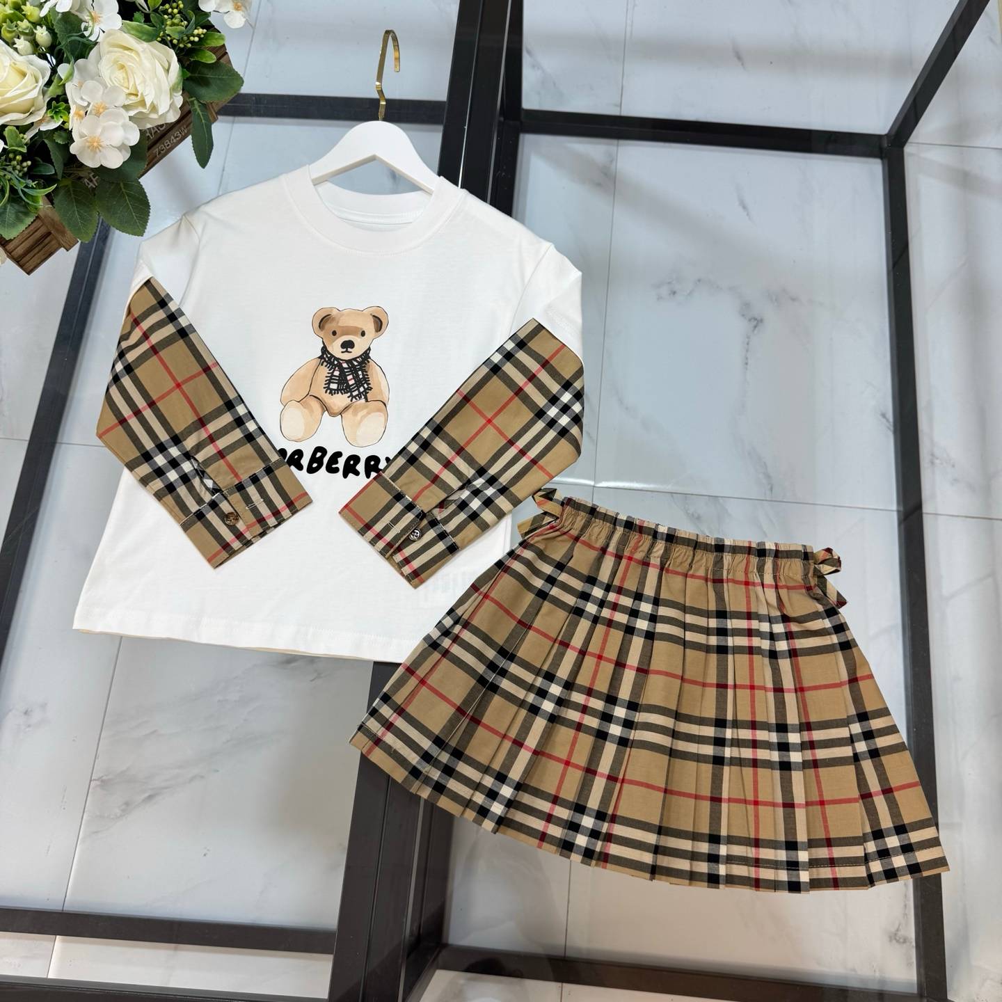 キッズ ボーイズ ガールズ Tシャツ ロンT セットアップ チェック ドット ファッション 通園 通学 デイリー - 画像 2