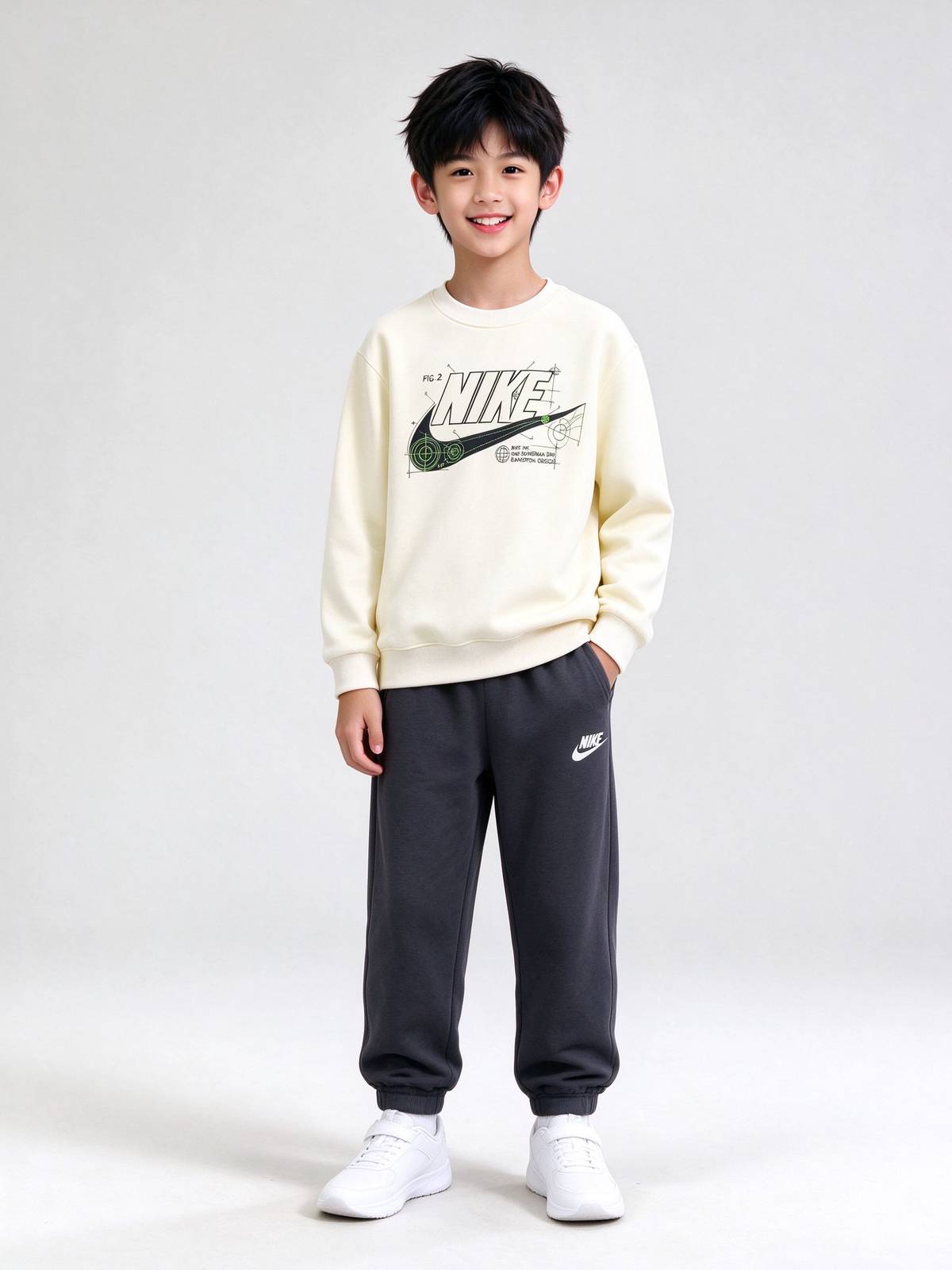 男の子 キッズ セットアップ ロンT パンツ 長袖 通園 通学 お出かけ デイリー ブラック ホワイト グレー