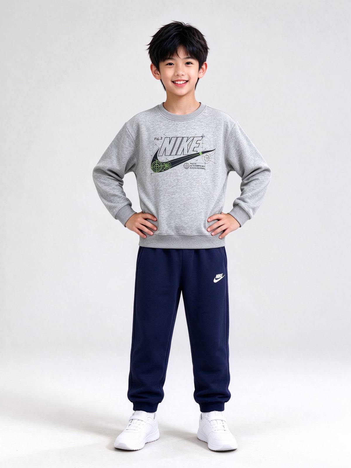 男の子 キッズ セットアップ ロンT パンツ 長袖 通園 通学 お出かけ デイリー ブラック ホワイト グレー - 画像 7