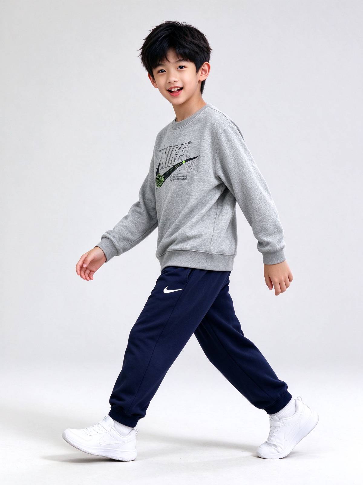 男の子 キッズ セットアップ ロンT パンツ 長袖 通園 通学 お出かけ デイリー ブラック ホワイト グレー - 画像 8