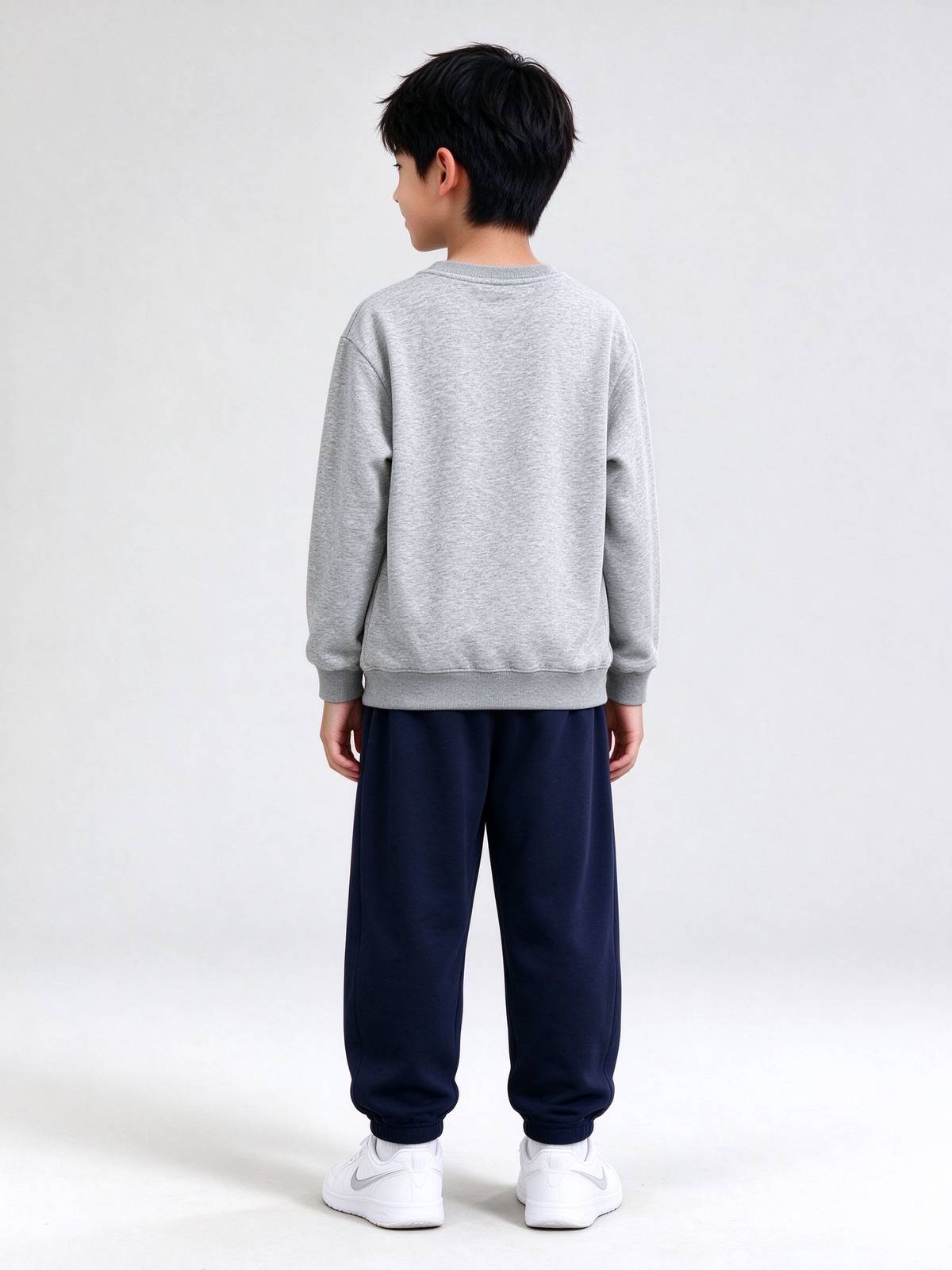 男の子 キッズ セットアップ ロンT パンツ 長袖 通園 通学 お出かけ デイリー ブラック ホワイト グレー - 画像 9