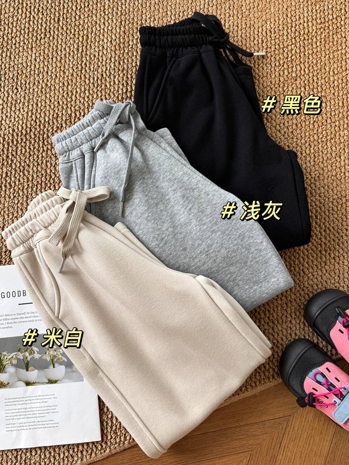 キッズ 男の子 女の子 130 170 オリーブ 精梳棉 オリーブ パンツ ゆったり 通園 通学 常服 デイリー フリース ボア 3D熱圧立体転印 メンズ ユニ - 画像 4