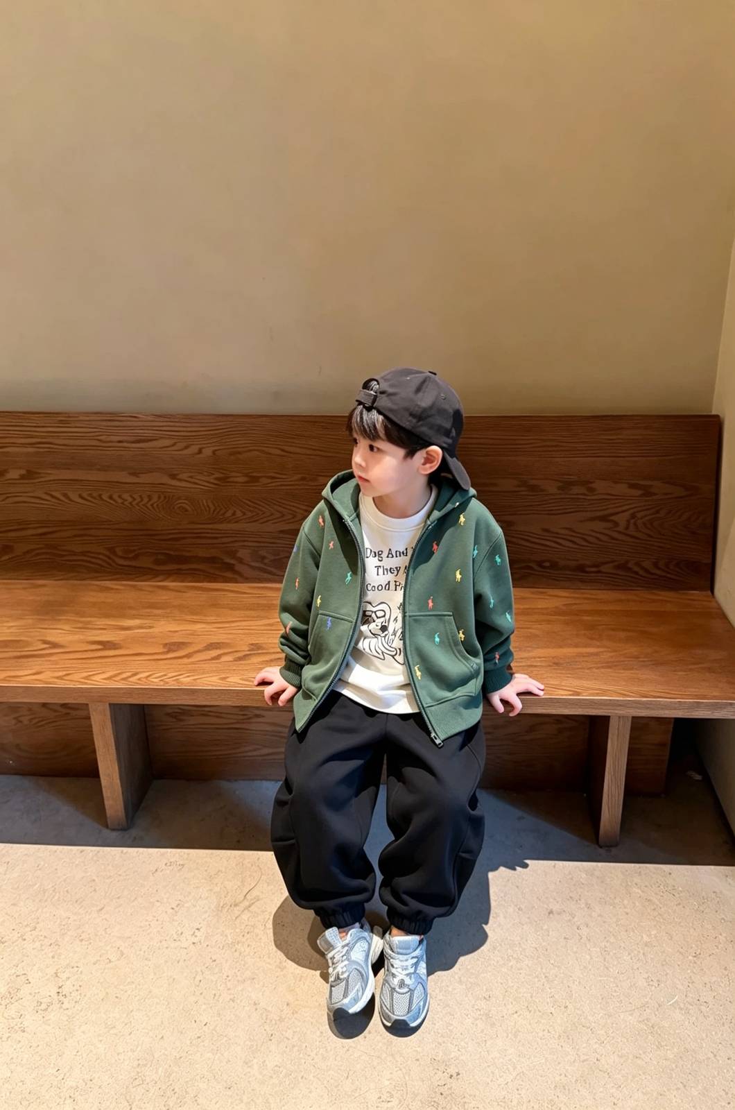 男の子 キッズ パーカー 長袖 フード付き デイリー 通園 通学 セットアップ ブルゾン ジャケット オーバーオール グレー ブルー ネイビー - 画像 2