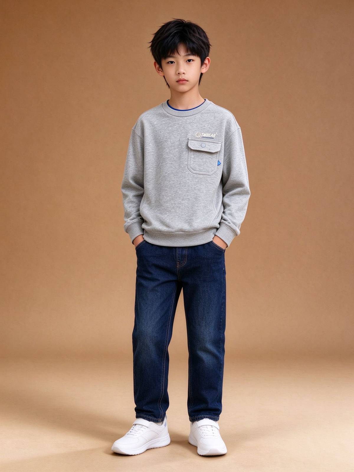 男の子 キッズ トレーナー 秋冬 長袖 綿 ボーダー フリル デイリー パステルカラー - 画像 6