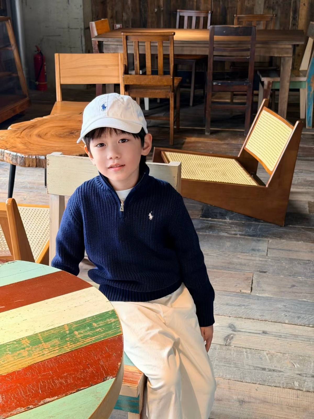 男の子 キッズ セーター 長袖 半ラップ リブニット 通園 通学 デイリー フリルなし ユニセックス - 画像 3