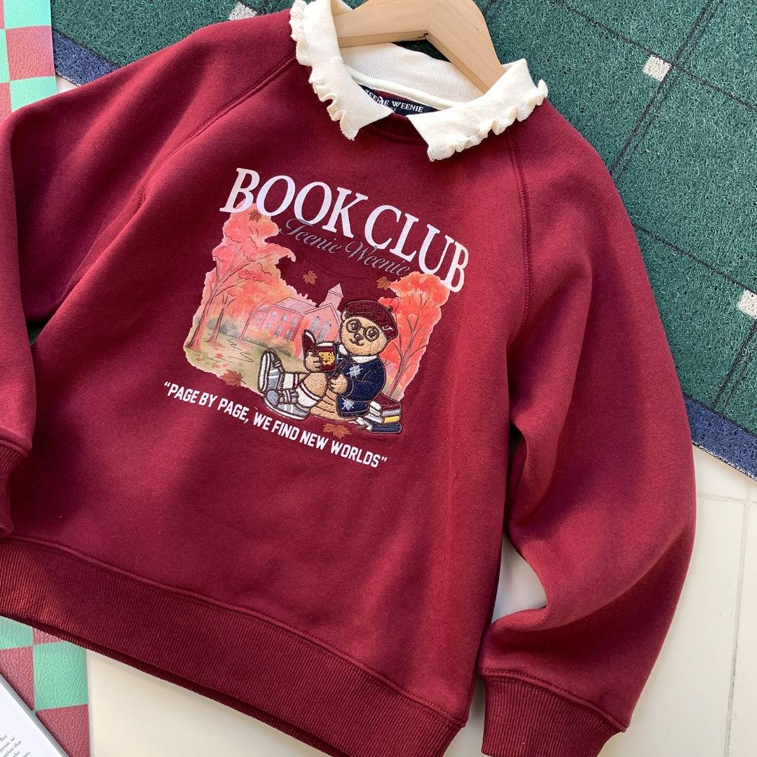 女の子 キッズ ロンT 春夏 綿 ブラウス風襟 ボーダー ドット ファッション デイリー ブラウン - 画像 3