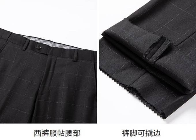 Saint Laurent セットアップ テーラードジャケット シングル 2B ウール混 チェック柄 メンズ ブラック ネイビー - 画像 8