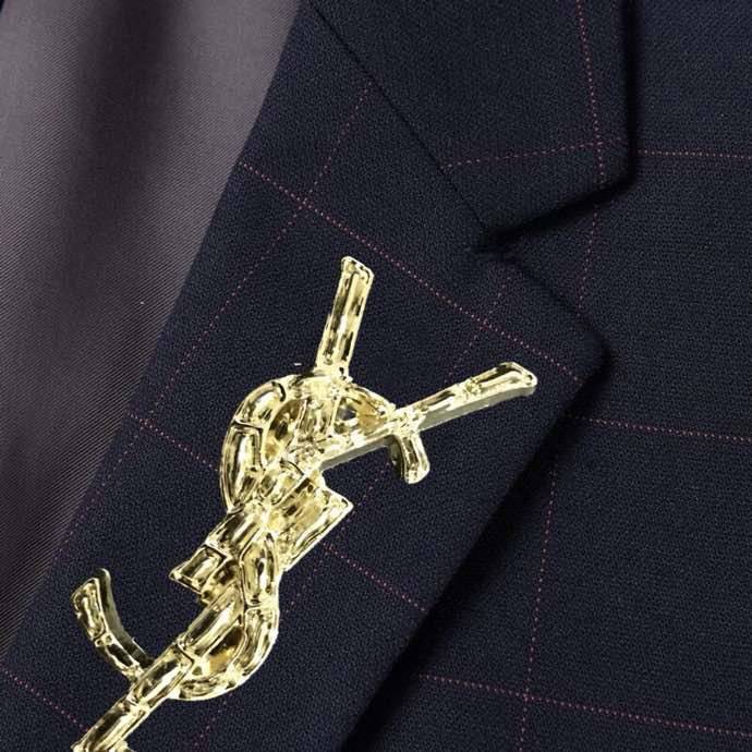 YSL ヤングシルク セットアップ テーラードジャケット シングル 2B グレンチェック メンズ ブラック - 画像 3