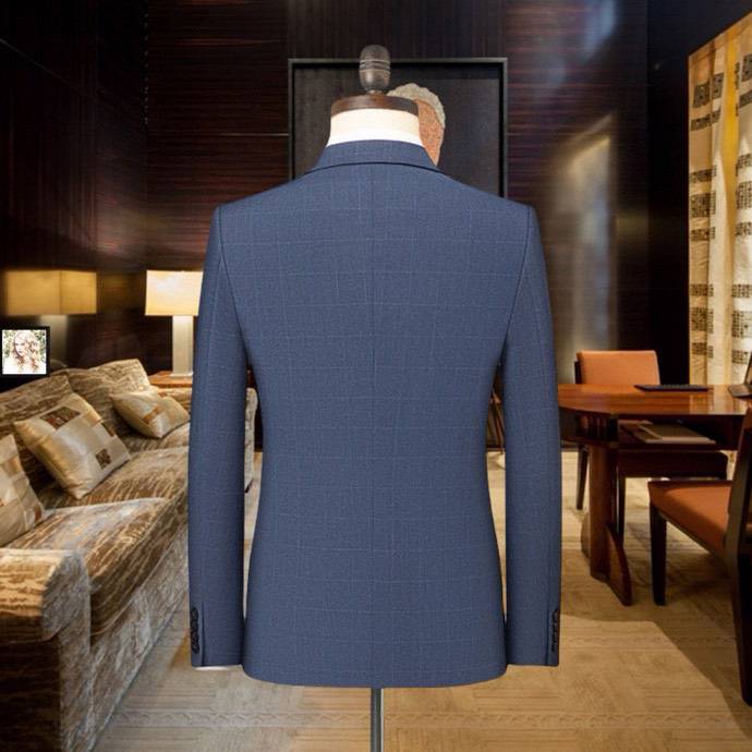 Louis Vuitton ルイヴィトン セットアップ テーラードジャケット ビッグシルエット 3B ダブルブレスト チェック柄 ネイビー - 画像 2