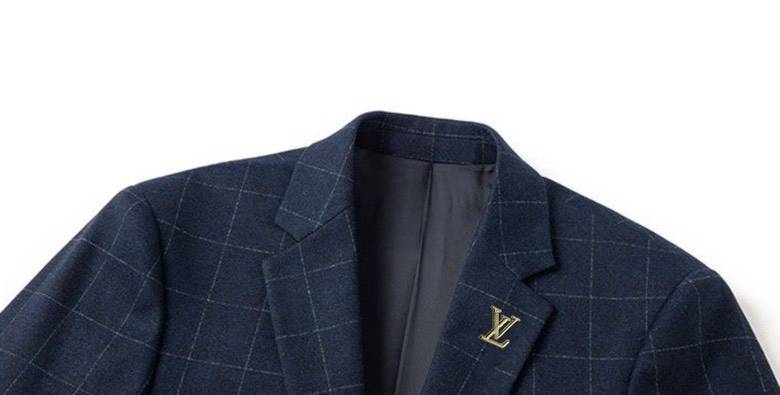 Louis Vuitton ルイヴィトン セットアップ テーラードジャケット 3B グレンチェック メンズ ネイビー - 画像 3