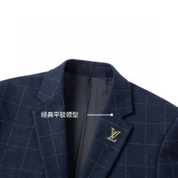 Louis Vuitton ルイヴィトン セットアップ テーラードジャケット 3B グレンチェック メンズ ネイビー - 画像 8