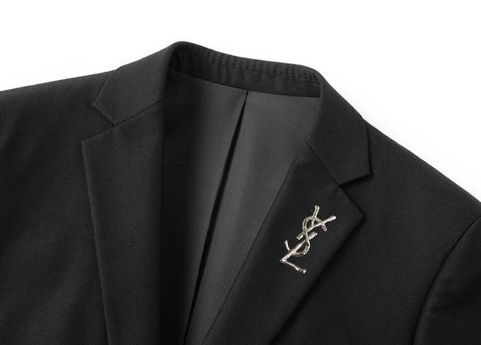 YSL イヴ サンローラン スーツ 上下セット テーラードジャケット シングル 2B メンズ ブラック - 画像 3