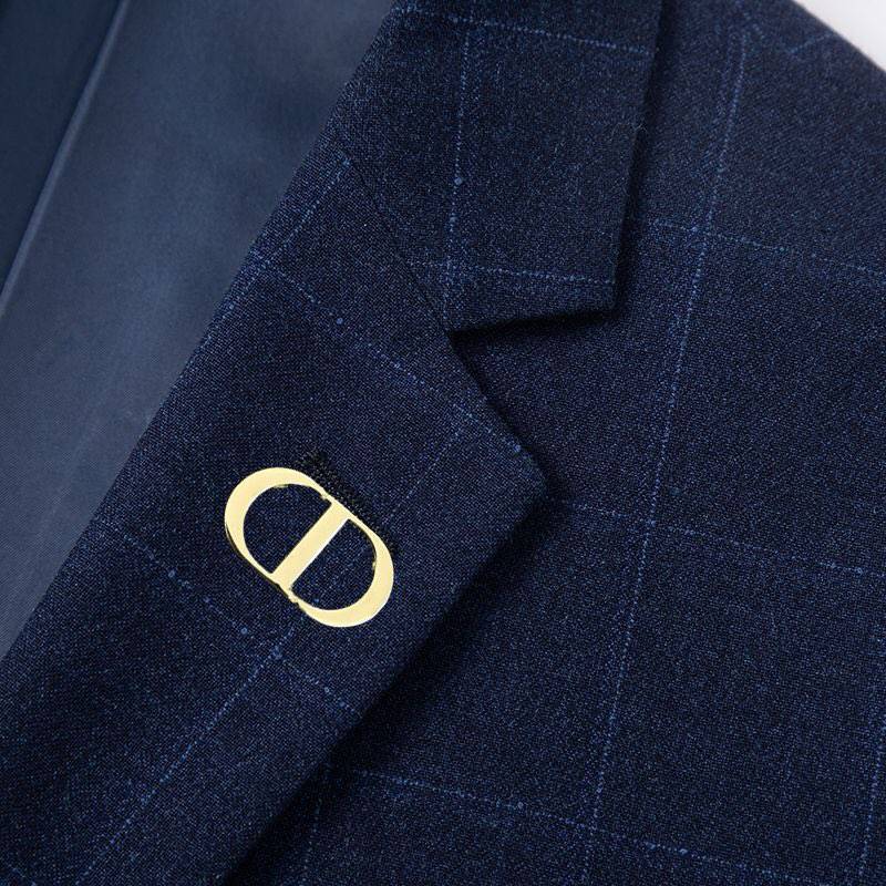 Dior ディオール セットアップ テーラードジャケット ブレザー シングル 2B グレンチェック メンズ ネイビー - 画像 3