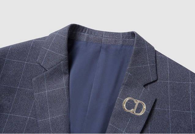 Dior ディオール セットアップ テーラードジャケット シングル 2B チェック柄 グレー メンズ - 画像 3