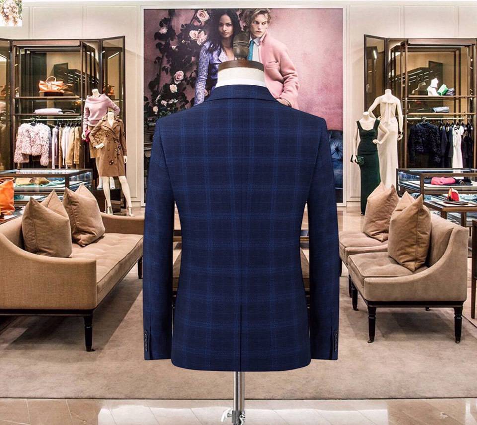 BURBERRY バーバリー セットアップ テーラードジャケット ブレザー シングル 2B 金ボタン チェック柄 メンズ ブラック ネイビー - 画像 2