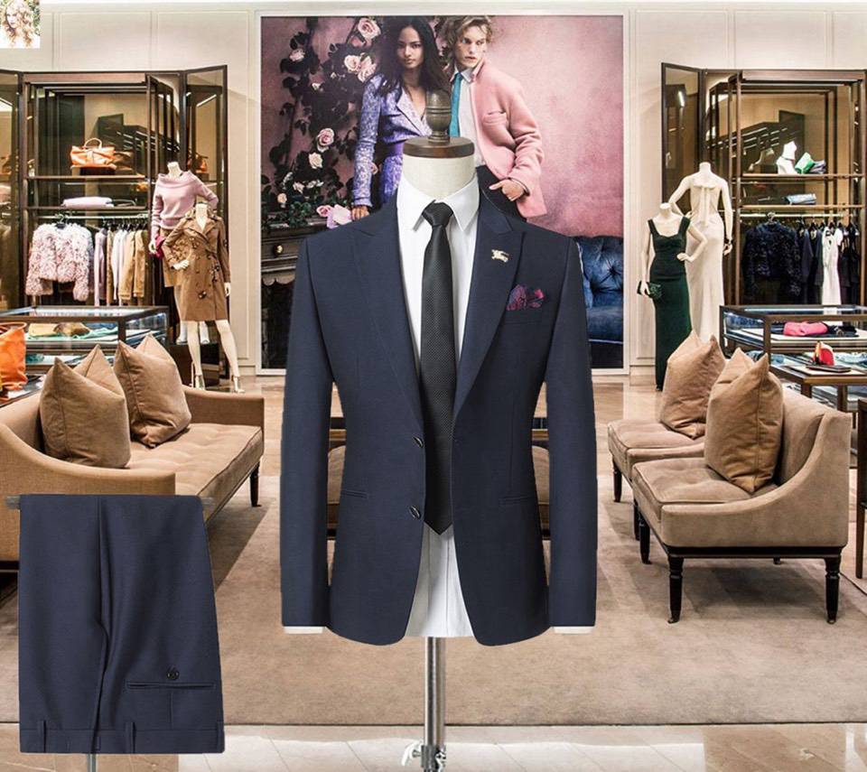 BURBERRY バーバリー セットアップ テーラードジャケット シングル 2B ネイビー メンズ