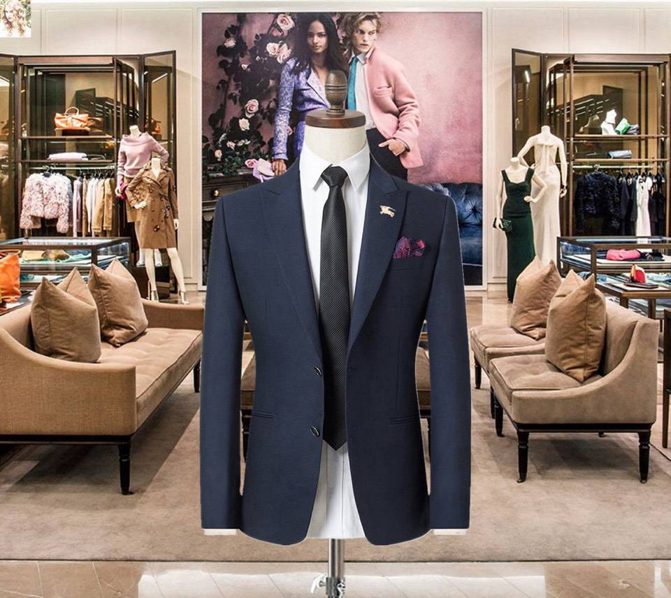 BURBERRY バーバリー セットアップ テーラードジャケット シングル 2B ネイビー メンズ - 画像 3