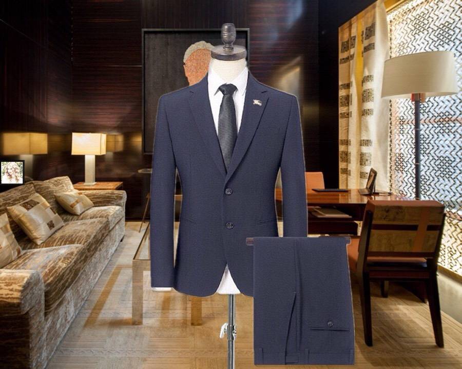 BURBERRY バーバリー セットアップ テーラードジャケット シングル 2B メタルボタン メンズ ネイビー - 画像 2