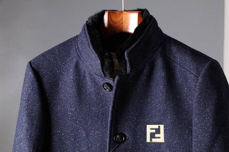 FENDI フェンディ テーラードジャケット オーバーサイズ ブルー メンズ ロゴ刺繍 - 画像 3