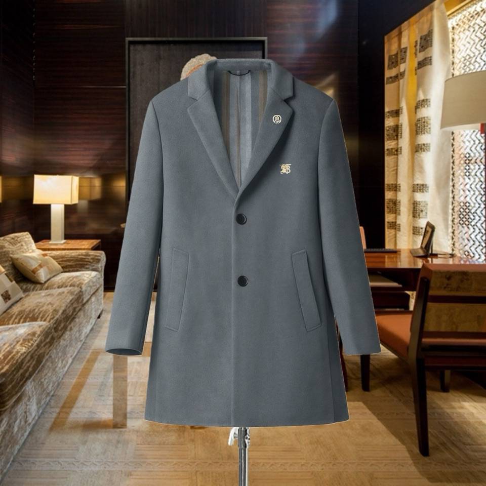バーバリー Burberry テーラードジャケット シングル 2B メンズ グレー 無地