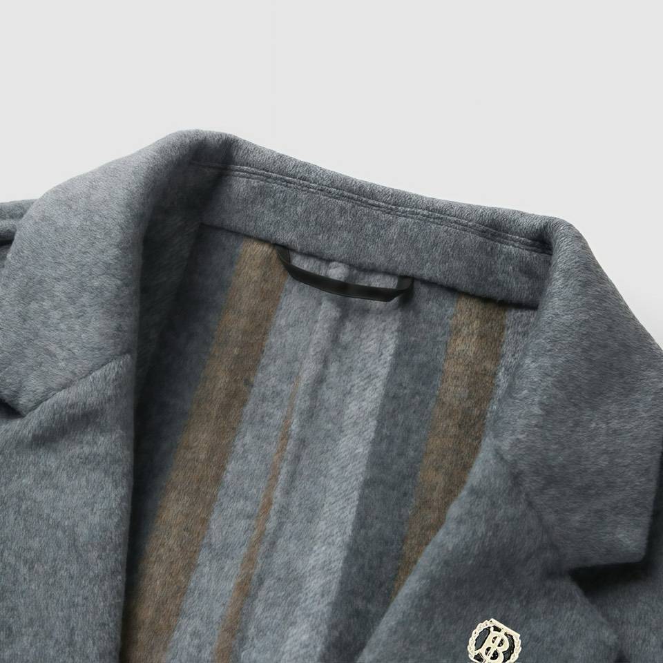 バーバリー Burberry テーラードジャケット シングル 2B メンズ グレー 無地 - 画像 3