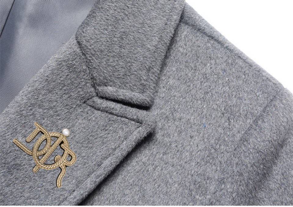 DIOR ディオール テーラードコート ダブルブレスト フェイクレザー ウール混 メンズ ブラック グレー - 画像 4
