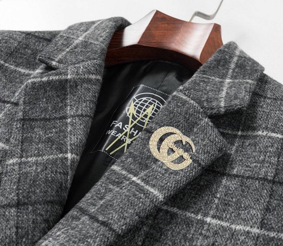 GUCCI グッチ テーラードジャケット セットアップ オーバーサイズ ビッグシルエット グレンチェック メンズ ブラック グレー - 画像 5