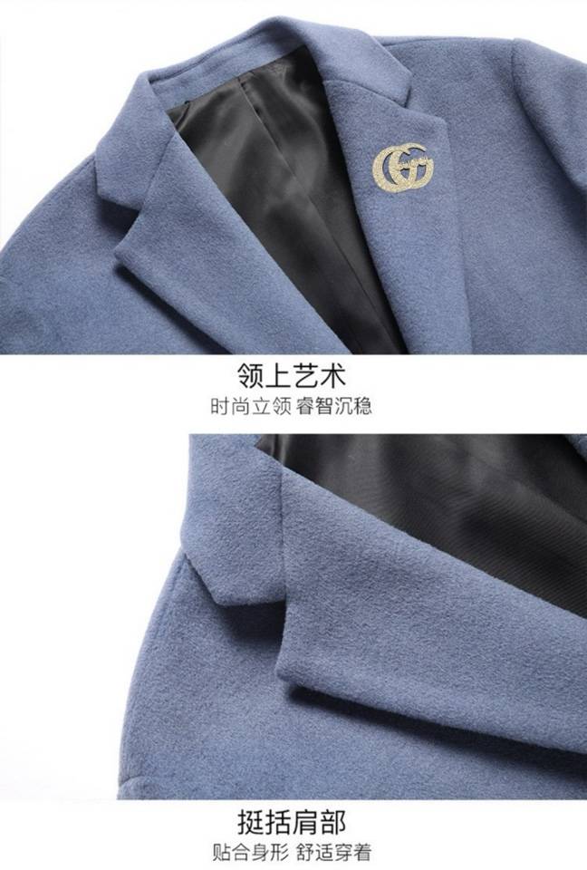GUCCI グッチ テーラードジャケット オーバーサイズ ビッグシルエット メンズ グレー ブラック ブルー - 画像 5