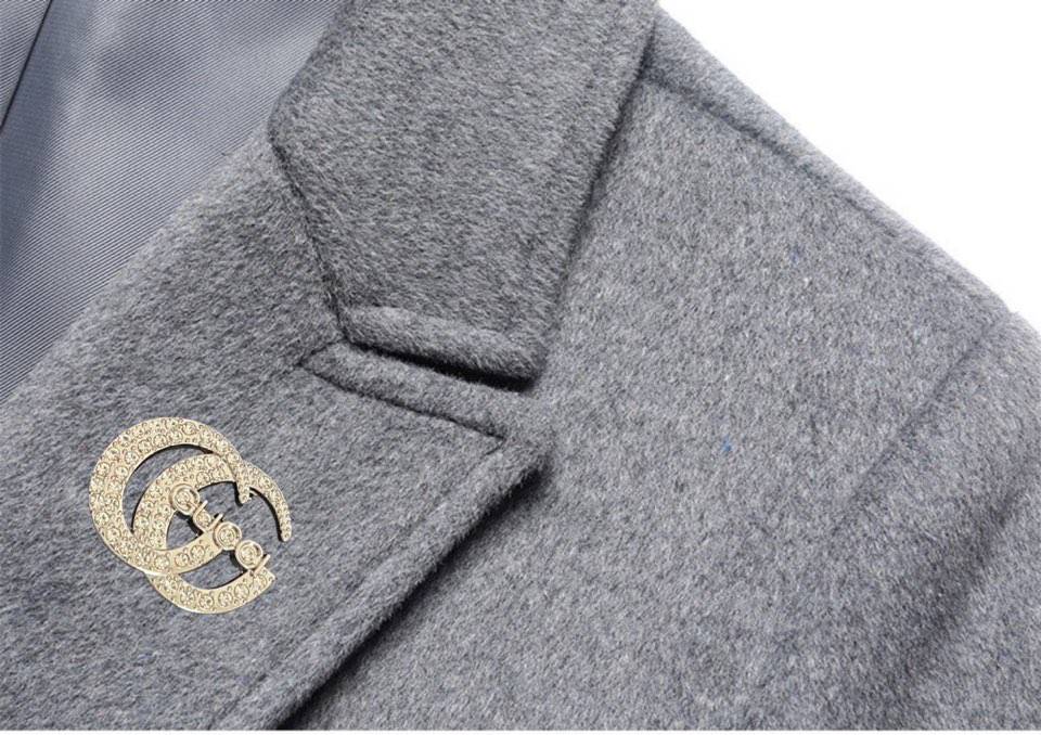GUCCI グッチ ダブルブレスト テーラードコート オーバーサイズ メンズ ブラック グレー - 画像 4