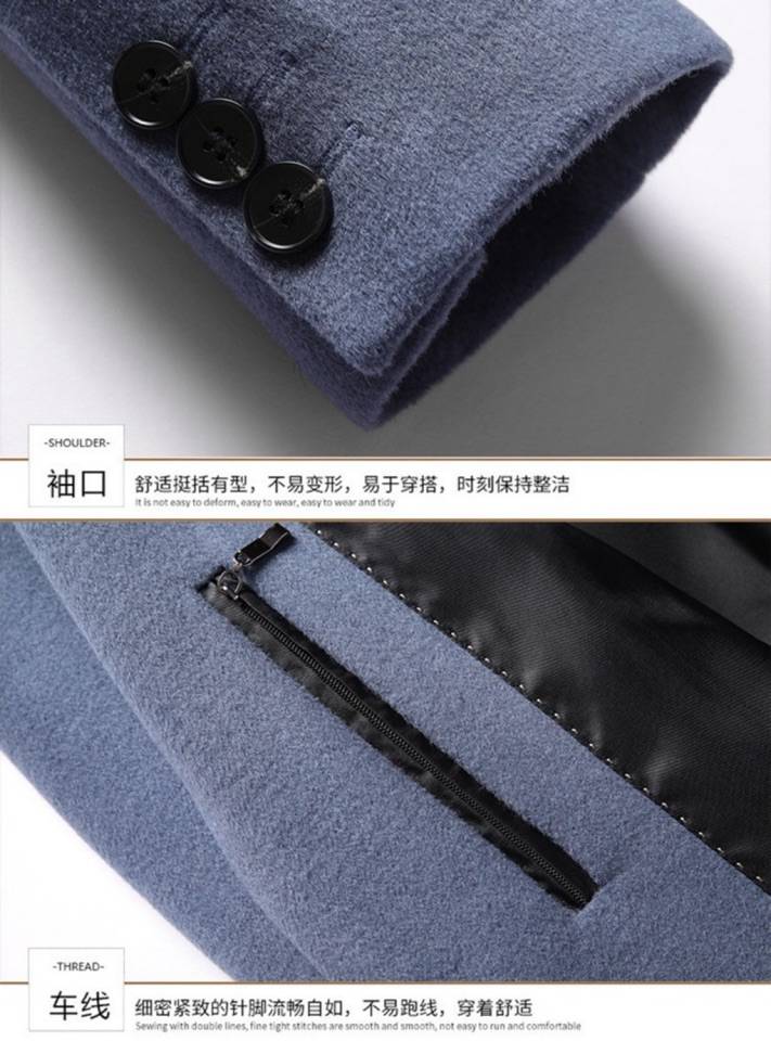 GUCCI グッチ テーラードジャケット セットアップ 2B 金ボタン ウール混 メンズ ブラック グレー ブルー - 画像 7