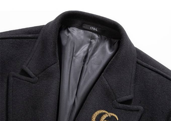 GUCCI グッチ ダブルブレスト テーラードコート オーバーサイズ メンズ ウール混 ブラック ベージュ グレー - 画像 8