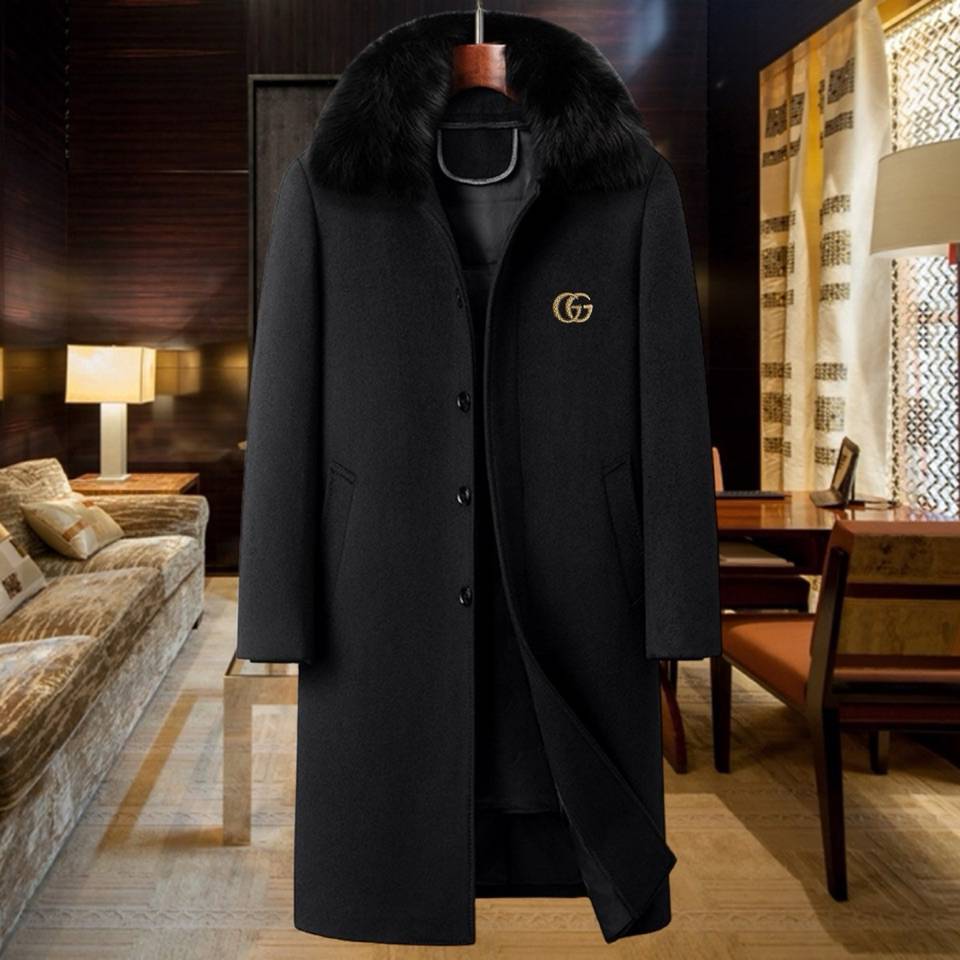 GUCCI グッチ テーラードジャケット オーバーサイズ ビッグシルエット ブレザー ウール混 メンズ ブラック