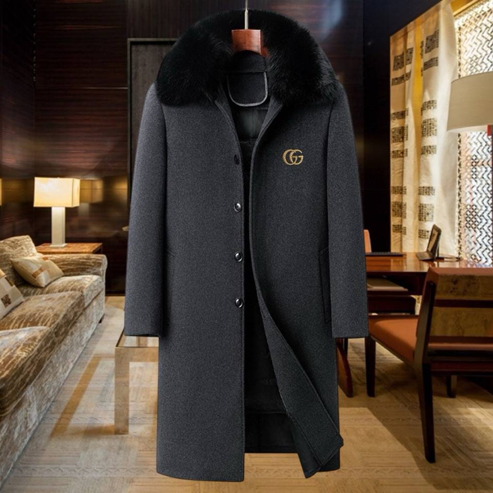GUCCI グッチ テーラードジャケット オーバーサイズ ビッグシルエット ブレザー ウール混 メンズ ブラック - 画像 2