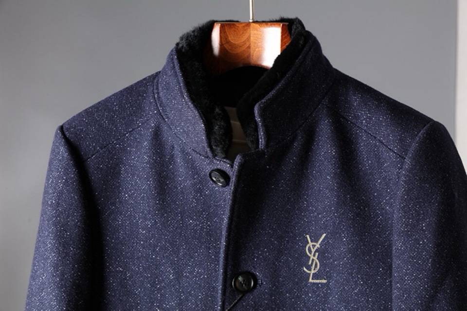 YSL ヤングシルク ストレートジャケット オーバーサイズ ビッグシルエット 3B メタルボタン ブラック メンズ - 画像 3