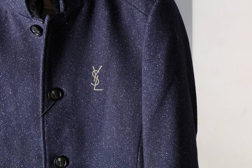 YSL ヤングシルク ストレートジャケット オーバーサイズ ビッグシルエット 3B メタルボタン ブラック メンズ - 画像 4