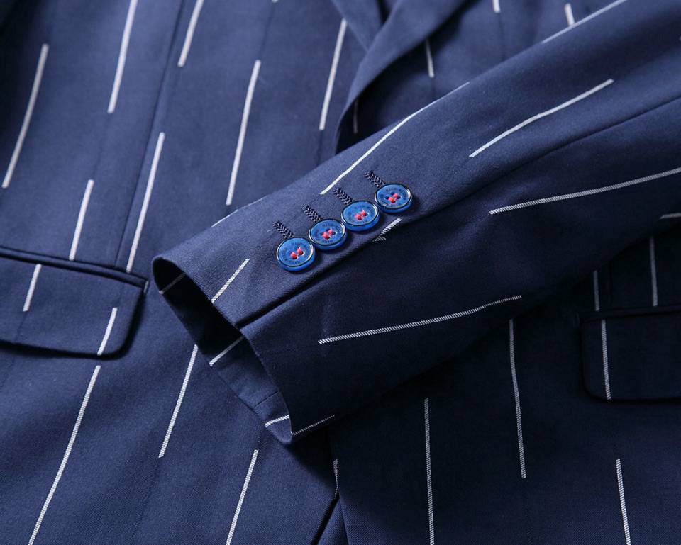 Emporio Armani エンポリオアルマーニ テーラードジャケット オーバーサイズ シングル 2B ピンストライプ ブルー メンズ - 画像 8