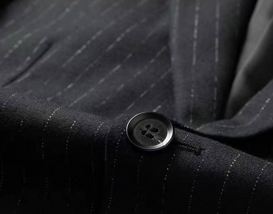 BURBER1165333184 セットアップ テーラードジャケット シングル 2B ウール混 ピンストライプ メンズ ブラック - 画像 5