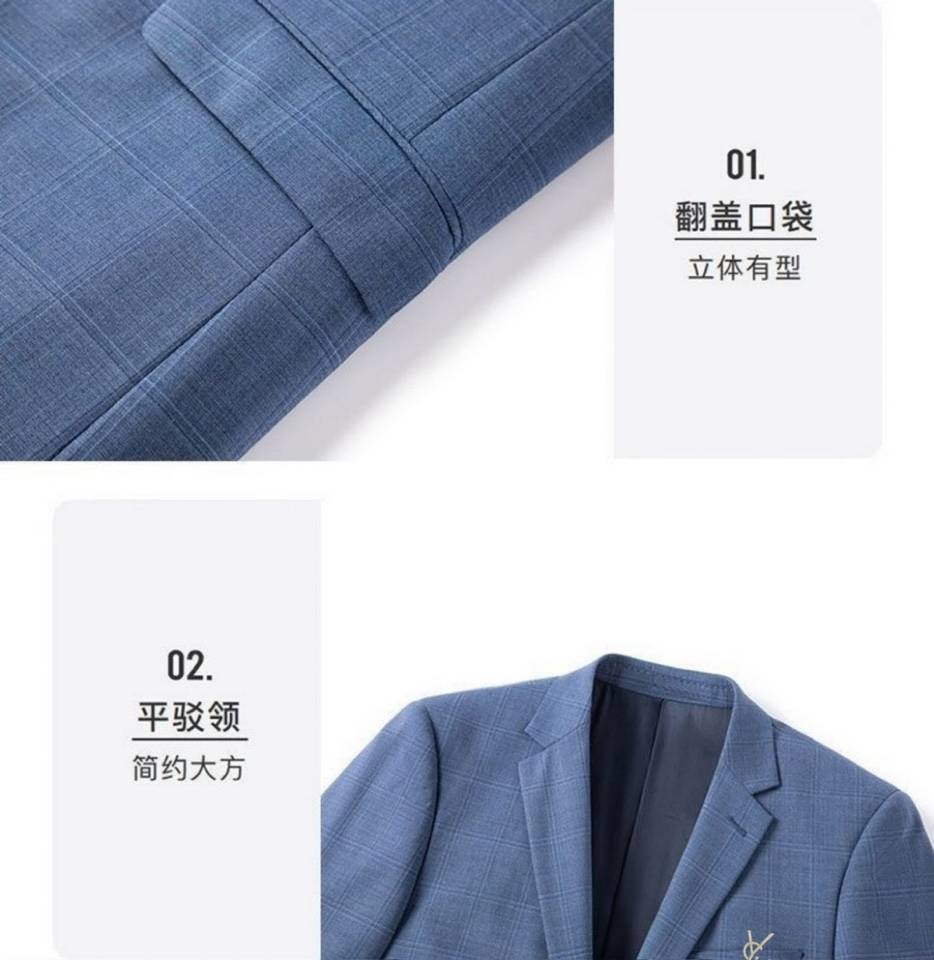 YSL イエスエル セットアップ テーラードジャケット ブレザー シングル 2B グレンチェック メンズ ネイビー - 画像 4
