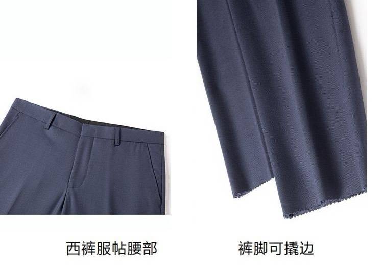 メンズ テーラードジャケット セットアップ シングル 2B メタルボタン ブルーネイビー ウール混 ユニセックス - 画像 8
