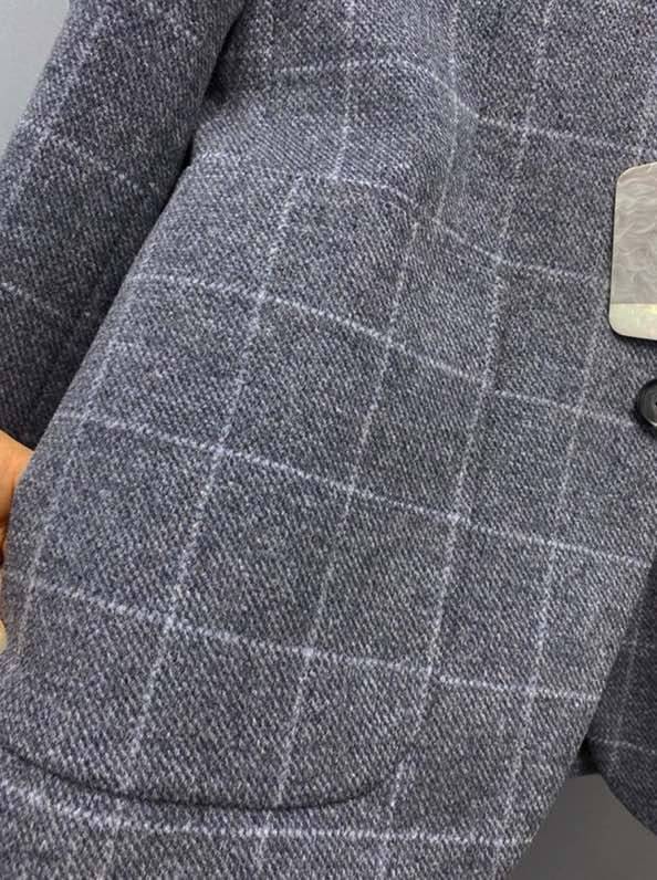 Louis1165333220 テーラードジャケット セットアップ ビッグシルエット シングル 2B チェック柄 グレー メンズ - 画像 7