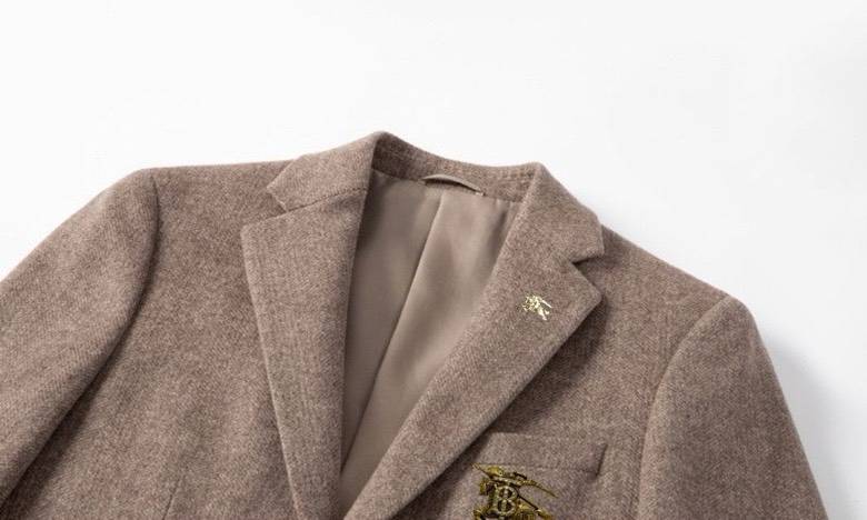 バーバリー BURBERRY テーラードジャケット シングル 2B ウール チェック柄 メンズ ブラウン - 画像 2