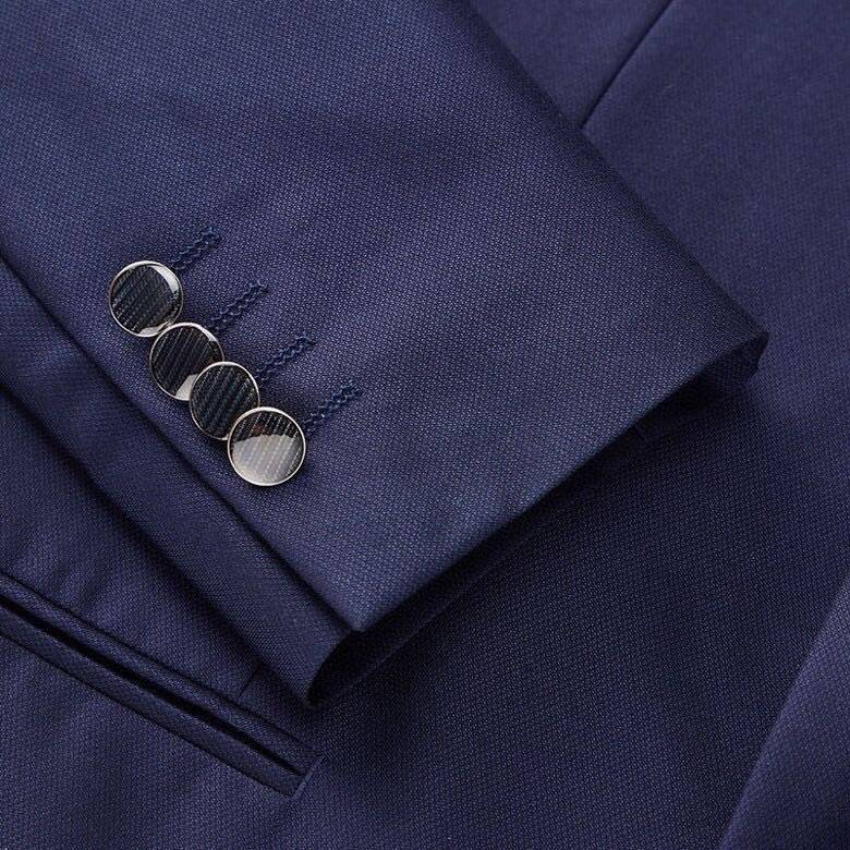 メンズ テーラードジャケット セットアップ ビッグシルエット ノッチドラペル シングル 2B メタルボタン ネイビー - 画像 5
