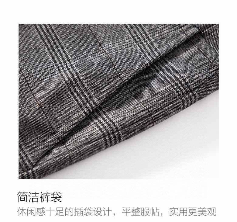 韓国ファッション セットアップ テーラードジャケット ビッグシルエット グレンチェック メンズ ネイビー - 画像 7
