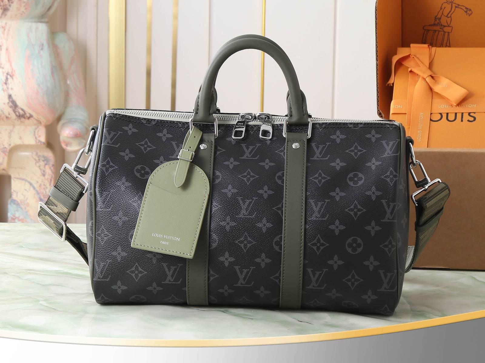ルイヴィトン LOUIS VUITTON Keepall Bandoulière 35 モノグラムエクリプス ブラック
