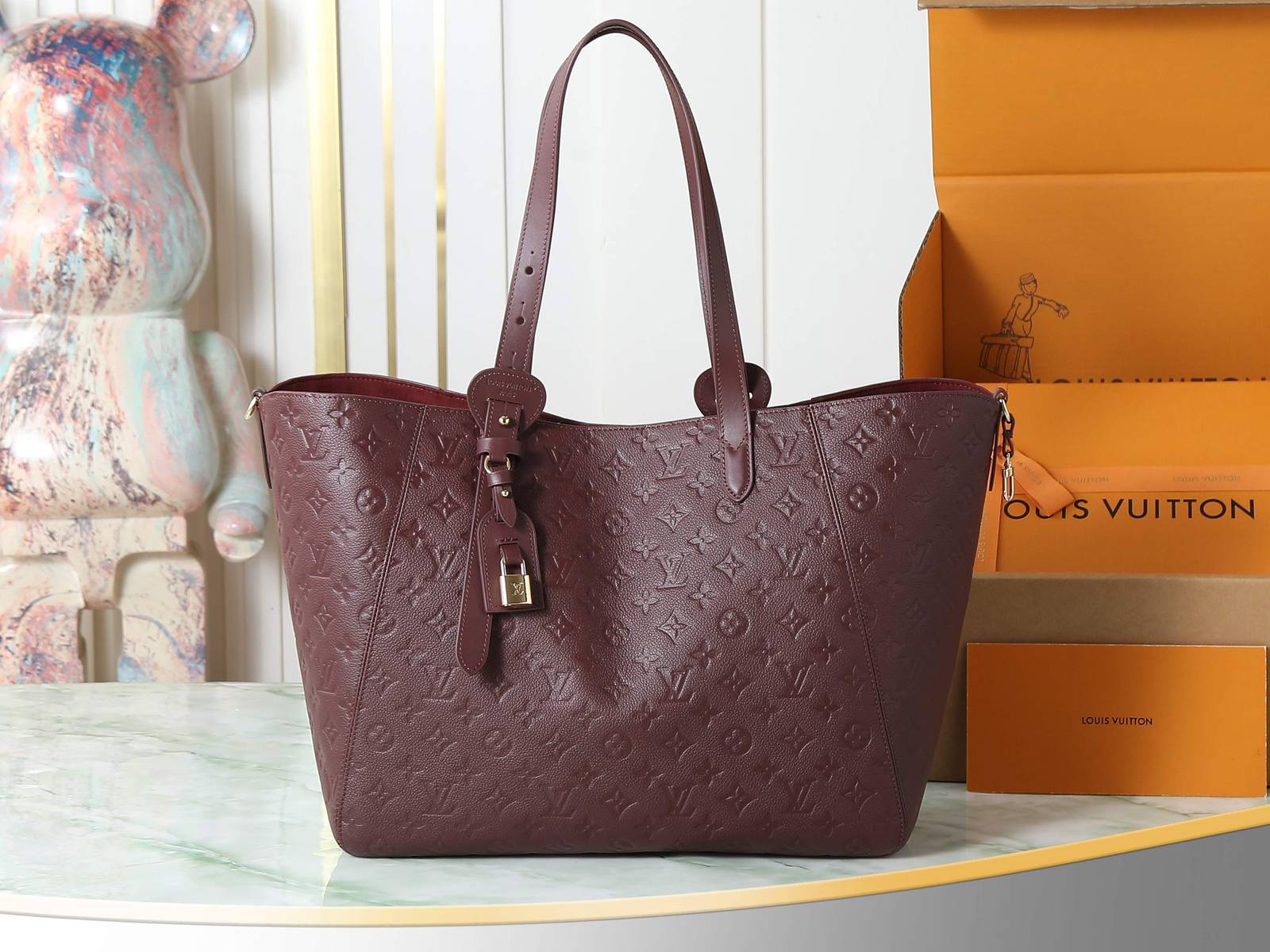 LOUIS VUITTON ルイヴィトン M25888 酒红色 モノグラムエンプレンテ トートバッグ ショルダーバッグ