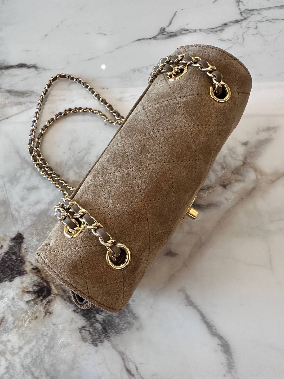 シャネル CHANEL マトラッセ ラムスキン チェーンショルダーバッグ ゴールド金具 レディース ベージュ - 画像 5